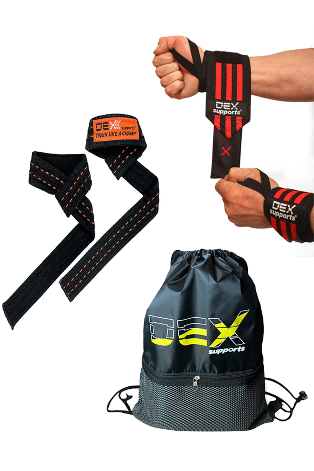 TPS 99123 ست لوازم جانبی Fitness Athlete Wrist Wraps Pro Lifting Straps کوله پشتی مردانه|زنانه ایران ریچ کیدز | Dex Supports Lasting Energy