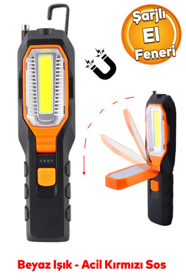 24888 چراغ قوه چراغ کار مغناطیسی کلاوس LED چراغ کمپینگ آویز سرچ لایت چراغ شب شارژی 3+5 وات  ایران ریچ کیدز | Badem10