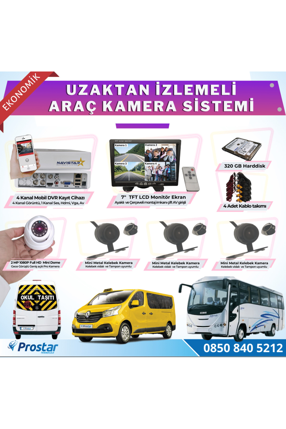 NaviEkoSet320 تنظیم Plug and Play کنترل از راه دور صفحه نمایش 7 اینچی HDD با دوربین 4 اقتصادی ضبط شده با حجم 320 گیگابایت  ایران ریچ کیدز | Navistar