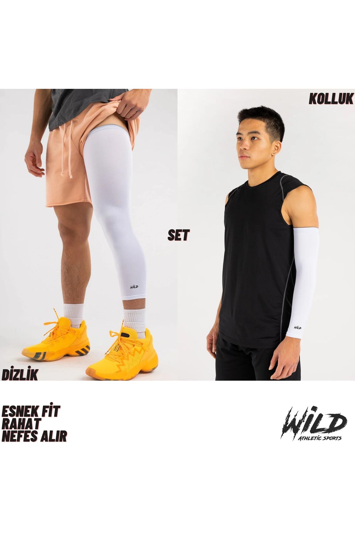 WILDSKD01 ست زانوبند آستین بازوی ورزشی بدون محافظ بسکتبال  ایران ریچ کیدز | Wild Athletic Sports