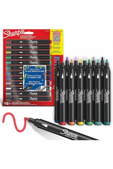 3200.31584 خودکار نوک گرد اکریلیک مارکر 12 رنگ 2201070 مردانه|زنانه ایران ریچ کیدز | Sharpie