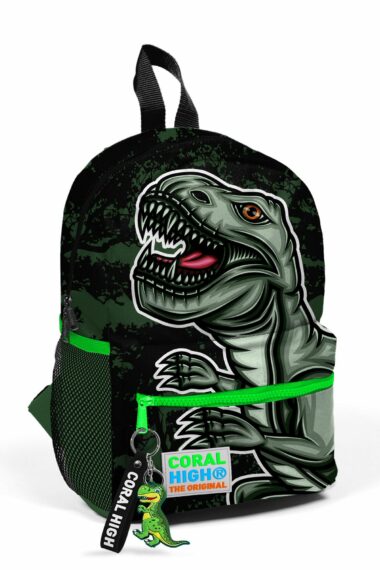 K120K کوله پشتی Minik Yuva سبز تیره مشکی دایناسور با طرح دو محفظه 23525 دخترانه ایران ریچ کیدز | Coral High