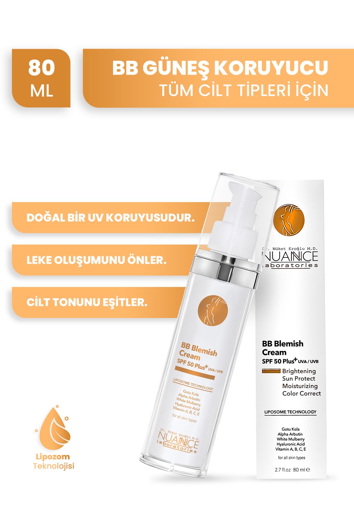 6951224 Bb Cream 80 ml Spf 50 Plus+ Uva/uvb/BB CC کرم  ایران ریچ کیدز | NUANNCE LABORATORİES