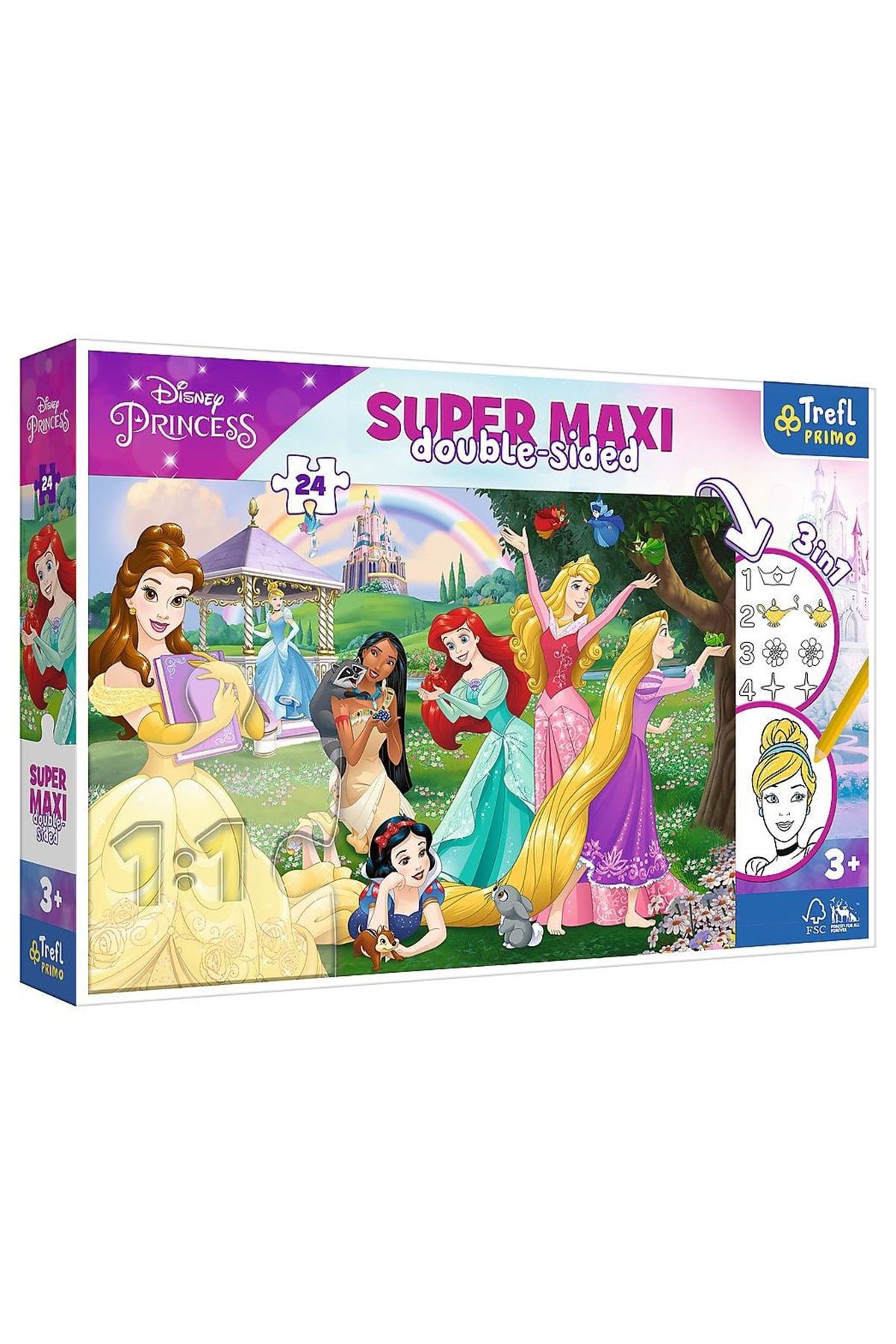 LKM24ParçaSüperMaxiPrincess Super Maxi Princess 3 in 1 24 Piece Puzzle Standard  ایران ریچ کیدز | Vardem