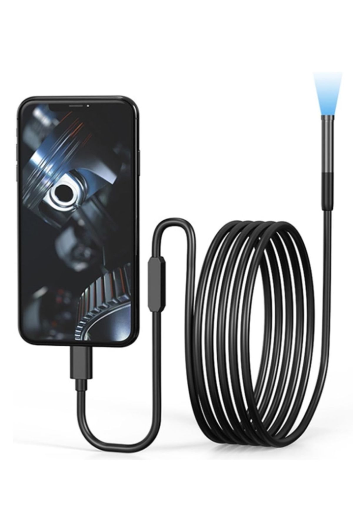 tkr-iosyln5 دوربین مار آندوسکوپ سازگار با iOS-iphone با کابل سخت LED ضد آب 7 میلی متری Full HD 5 Mt  ایران ریچ کیدز | Tokurtech