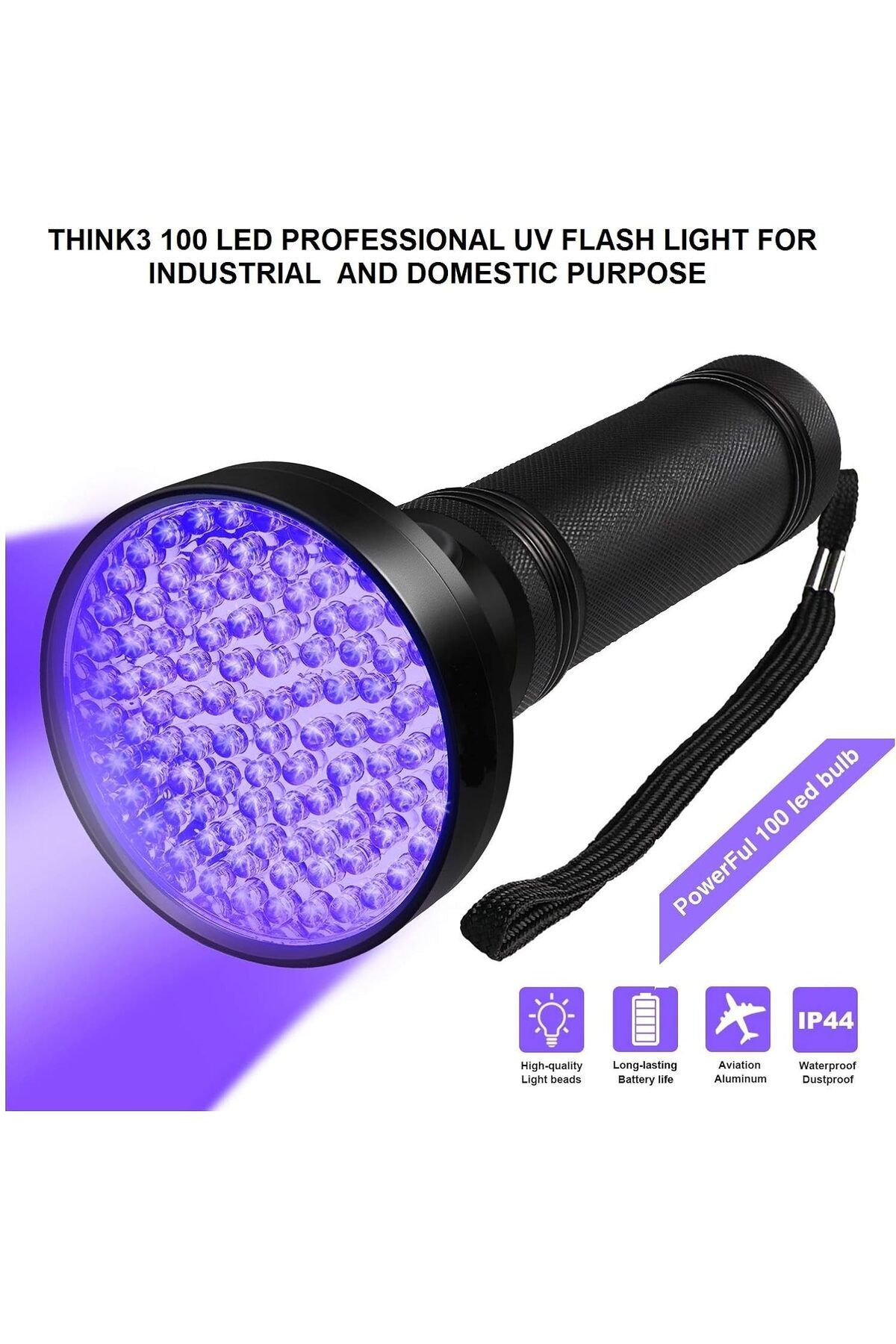 uvlıghts 100 ال ای دی ماوراء بنفش بنفش نور لاک ناخن خشک کن پول توالت حیوان و غیره. چراغ قوه UV بزرگ را کنترل کنید مردانه|زنانه ایران ریچ کیدز | Genel Markalar
